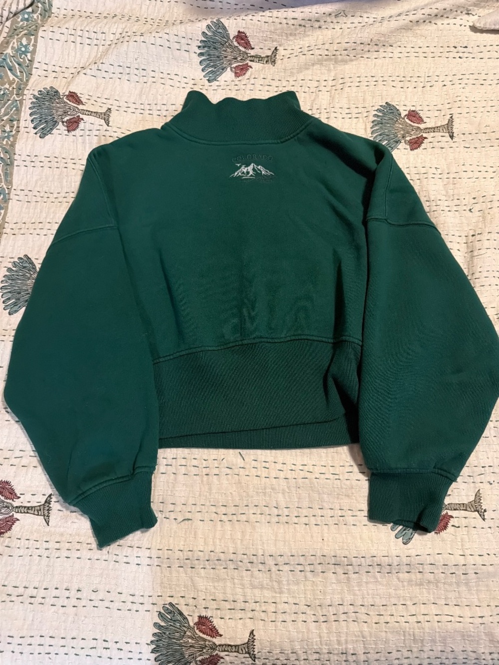 Wild Fable Cropped Mock Neck Sweatshirt Women’s XS Green Pullover